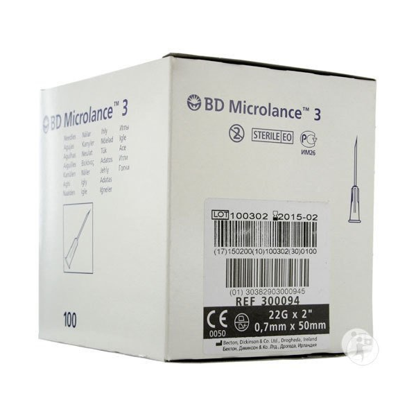 Aiguilles Microlance 3 bleu 23G 0.6x40 Aiguilles Microlance 3 bleu 23G 0.6x40