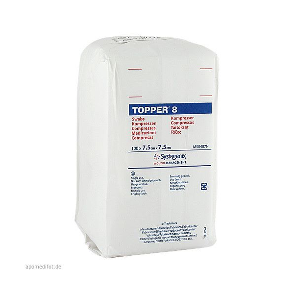 Compresses Topper 8 non-stériles 7,5x7,5 Compresses Topper 8 non-stériles 7,5x7,5