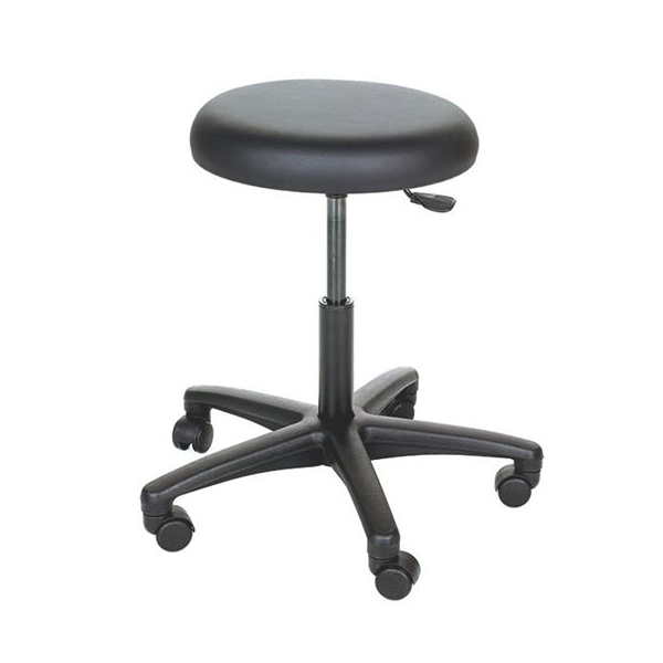 Tabouret noir, haut. régl. Tabouret noir, haut. régl.