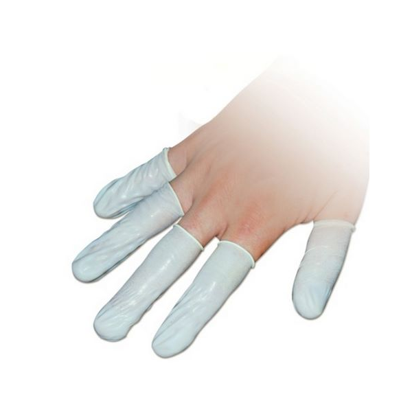 Doigtier en nitril blanc grandeur M Doigtier en nitril blanc grandeur M
