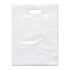 Cabas plastique LDPE blanc 60my 35x46cm