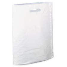 Cabas plastique LDPE blanc 50my 25x33cm