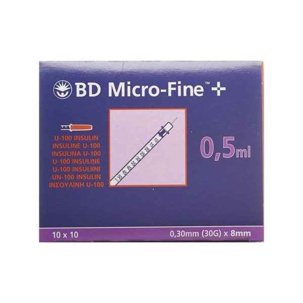 Seringues microfine insuline 0.5ml 30G Seringues microfine insuline 0.5ml 30G